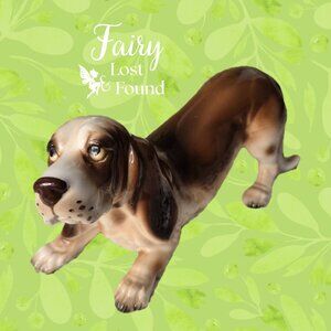 Vintage Basset Hound Porcelain Dog Figurine